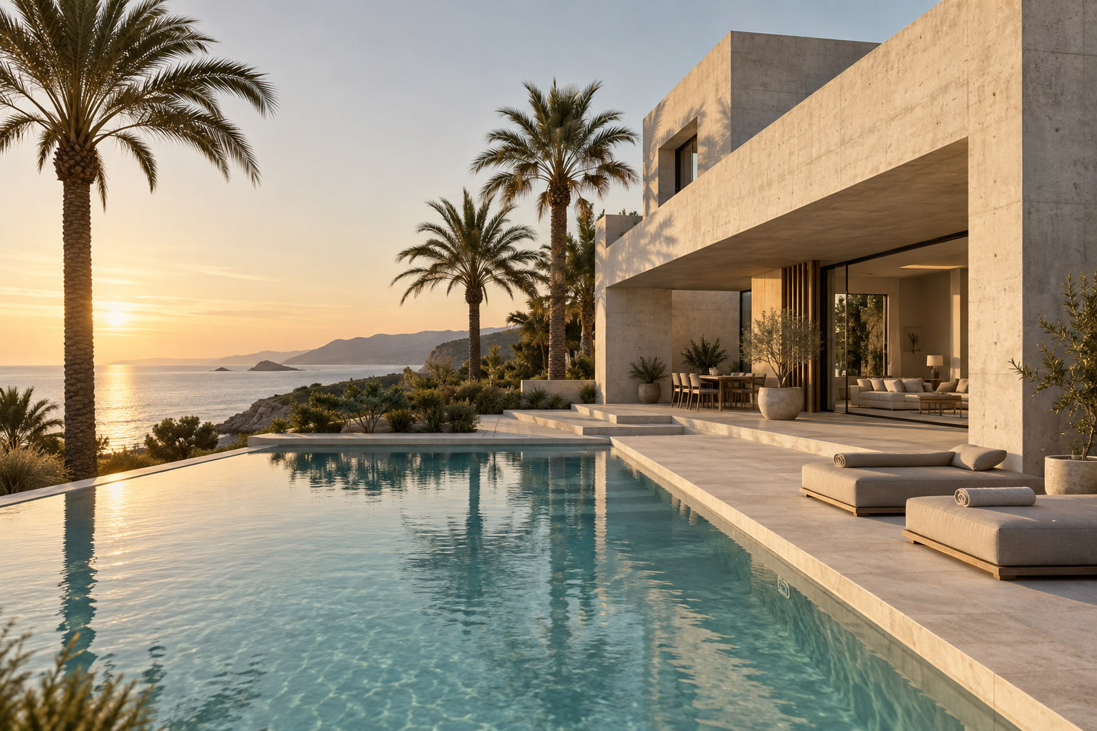 Villa costeira contemporânea com piscina
